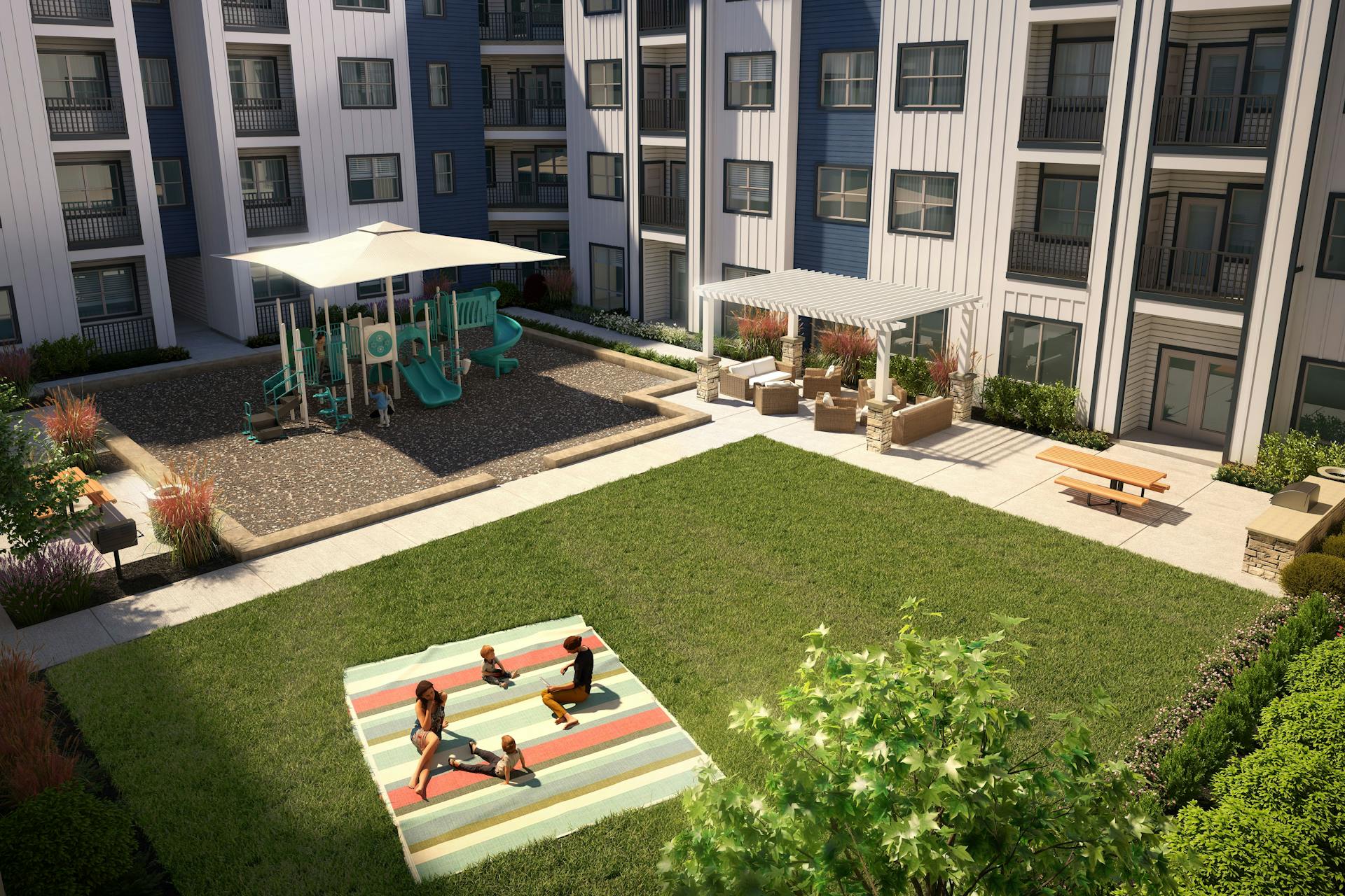 The Pointe at Bayou Bend Courtyard Rendering